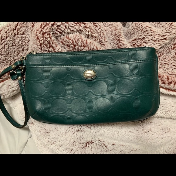Leather coach wristlet - Picture 1 of 3